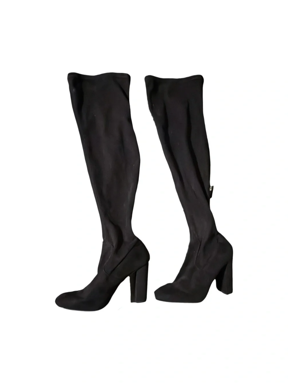Steve Madden Black Over-the-Knee Stretch Boots Block Heel Women’s Size 8.5